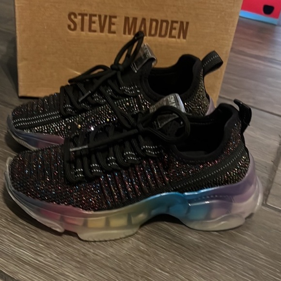 New authentic Steve Madden girls JMAXIMA WEDGE SNEAKERS sz 3 display - Picture 6 of 11